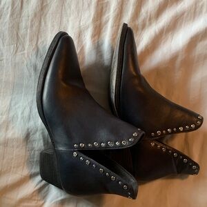 Free People Studded Black Ankle Boots, size 39 (8 1/2-9). Leather.